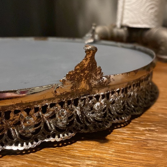 Antique Metal Mirror Tray - Picture 4 of 6